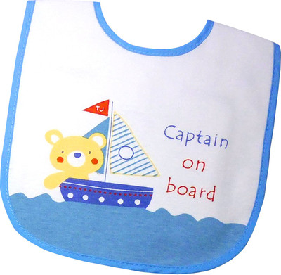 Tollyjoy Velcro Bib~Captain on Board(White) Tollyjoy Velcro Bib~Captain on Board(White)
