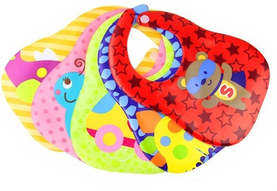 

Chhote Janab baby waterproof plastic bibs (set of 5)(Multicolor)