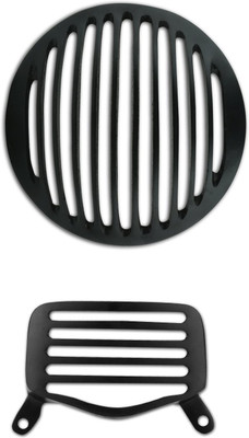 

Autofy Black Metal Headlight & Tail Light Grill for Bullet-Standard 350 & 500 (Set of 2) Bike Headlight Grill(Black)