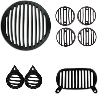 

Autofy Black Metal Grill for Bullet-Electra (Set of 8) Bike Headlight Grill(Black)