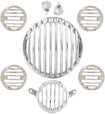 

Poshauto CL 350 Plastic Chrome Series Bike Headlight Grill(Silver)