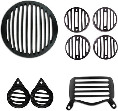 

Autofy Black Metal Grill for Bullet-Standard 350 & 500 (Set of 8) Bike Headlight Grill(Black)