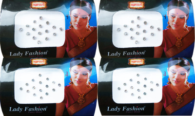 

Lady Fashion Amarpali Crystals 0112201617 Forehead White Bindis(Kundan)