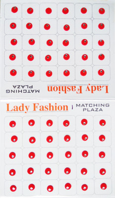 Lady Fashion Matching Plaza 1111201623 Forehead Red Bindis(Stick on)