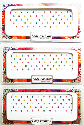 

Lady Fashion Beautiful Bridal 0502201702 Forehead Multicolor Bindis(Stick on)