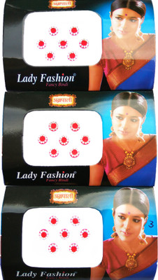 

Lady Fashion Amarpali Crystals Border 2212201603 Forehead Red Bindis(Border)