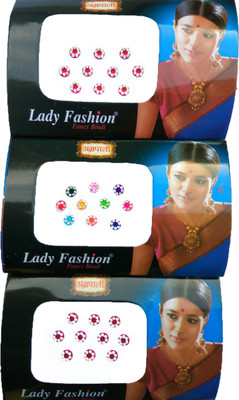 

Lady Fashion Amarpali Crystals Border 2212201612 Forehead Multicolor Bindis(Border)