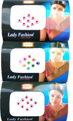 

Lady Fashion Amarpali Crystals Border 2212201611 Forehead Multicolor Bindis(Border)
