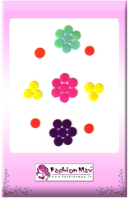 

Fashion Max Mini Full Moon Forehead Multicolor Bindis(Everyday use)