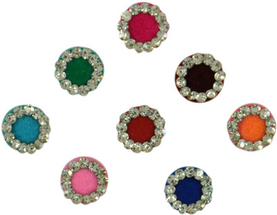 

Instabuyz GOLDEN STONE FOREHEAD Multicolor Bindis(FANCY BINDI)