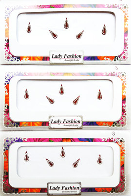 

Lady Fashion Beautiful Bridal 0502201712 Forehead Maroon Bindis(Stick on)