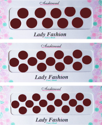 

Lady Fashion Ashirwad Plain Bindi 2710201601 Forehead Maroon Bindis(Stick on)
