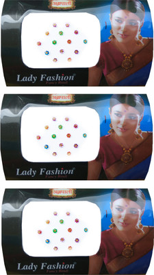 

Lady Fashion Amarpali Crystals 2112201613 Forehead Multicolor Bindis(Stone)