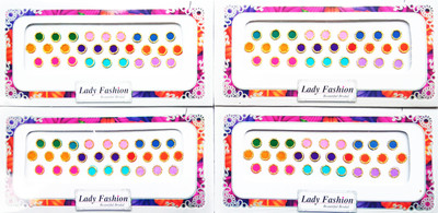 

Lady Fashion Beautiful Bridal Delhi Ki Mashoor Bindi 0303201707 Forehead Multicolor Bindis(Trendy)