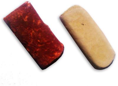 

Uncommon Stuffs Red & White Sandalwood Chandan Tilak Cake - Set of 2 Forehead White, Red Bindis(Everyday use)