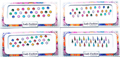

Lady Fashion Beautiful Bridal 0502201701 Forehead Multicolor Bindis(Stick on)