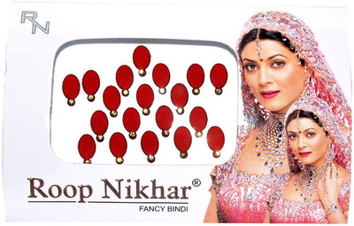 

Roop Nikhar Oval with Crystal Vivah Collection Forehead Red Bindis(Fancy Design)