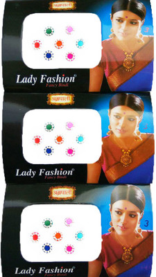

Lady Fashion Multi Border 13102303 Forehead Multicolor Bindis(Bordered)