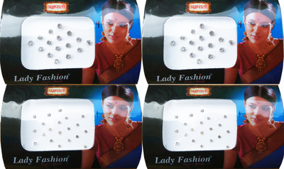 

Lady Fashion Amarpali Crystals 0112201615 Forehead White Bindis(Kundan)