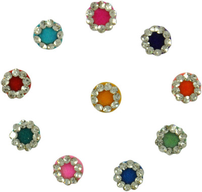 

Instabuyz GOLDEN STONE FOREHEAD Multicolor Bindis(FANCY BINDI)