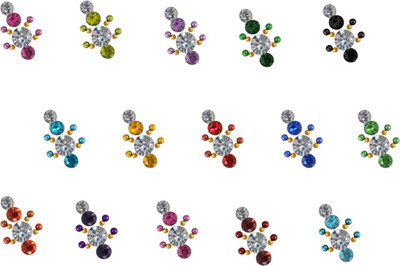 

Instabuyz Golden Stone Forehead Multicolor Bindis(Fancy Bindi)