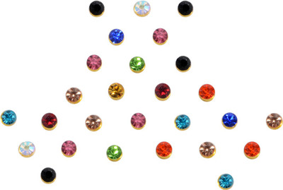 

Instabuyz Golden Stone Forehead Multicolor Bindis(Fancy Bindi)