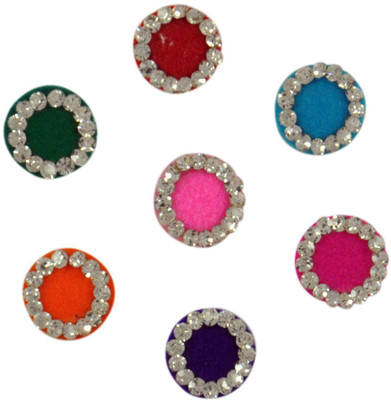 

Instabuyz GOLDEN STONE FOREHEAD Multicolor Bindis(FANCY BINDI)