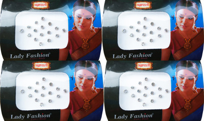 

Lady Fashion Amarpali Crystals 0112201614 Forehead White Bindis(Kundan)