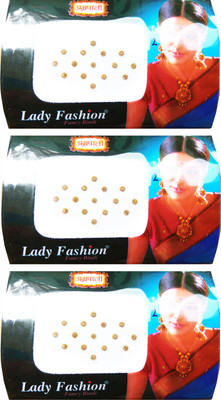 

Lady Fashion Amarpali Crystals 2112201602 Forehead Gold Bindis(Stone)
