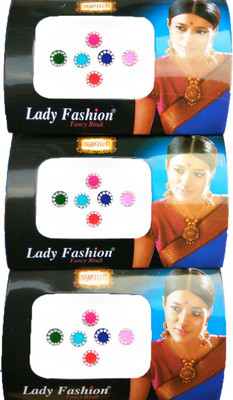 

Lady Fashion Multi Border 13102301 Forehead Multicolor Bindis(Bordered)