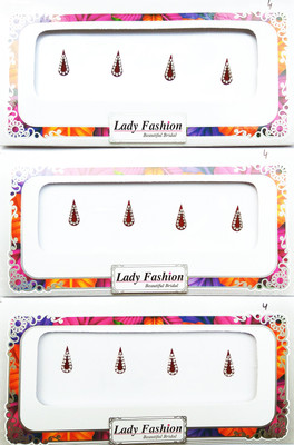 

Lady Fashion Beautiful Bridal 0502201713 Forehead Maroon Bindis(Stick on)