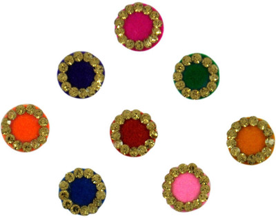 

Instabuyz GOLDEN STONE FOREHEAD Multicolor Bindis(FANCY BINDI)