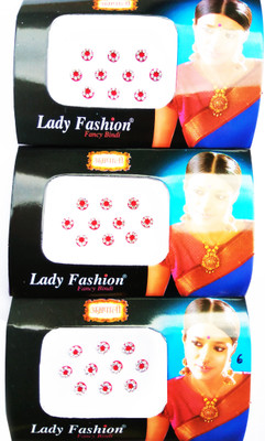 

Lady Fashion Amarpali Crystals Border 2212201606 Forehead Red Bindis(Border)