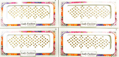 

Lady Fashion Beautiful Bridal 0502201710 Forehead Gold Bindis(Stick on)
