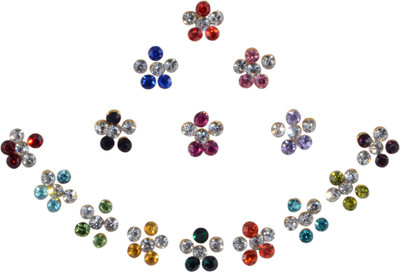 

Instabuyz Golden Stone Forehead Multicolor Bindis(Fancy Bindi)