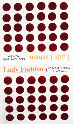 

Lady Fashion Matchng Plaza 1110201612 Forehead Maroon Bindis(Stick on)