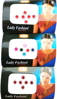 

Lady Fashion Amarpali Crystals Border 2212201607 Forehead Multicolor Bindis(Border)