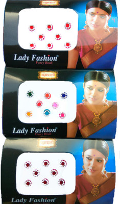 

Lady Fashion Amarpali Crystals Border 2212201610 Forehead Multicolor Bindis(Border)