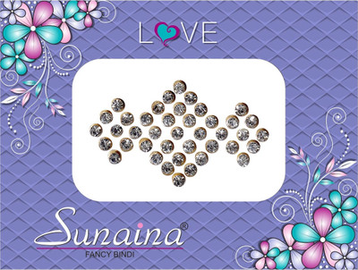 

Sunaina Love Diamond Collection Forehead White Bindis(Fancy Design)