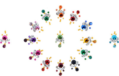 

Instabuyz Golden Stone Forehead Multicolor Bindis(Fancy Bindi)