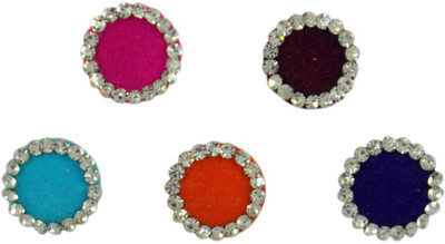 

Instabuyz GOLDEN STONE FOREHEAD Multicolor Bindis(FANCY BINDI)
