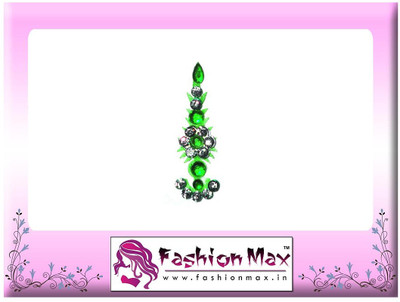 

Fashion Max Highly Decorative Fashionable Long Tikka Bindi Forehead Green Bindis(Fancy Design)