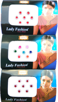

Lady Fashion Amarpali Crystals Border 2212201609 Forehead Multicolor Bindis(Border)