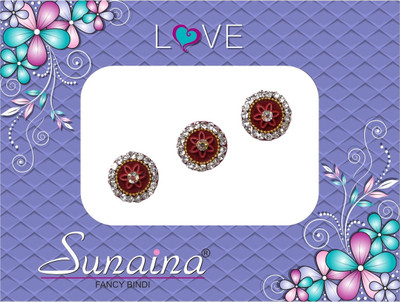Sunaina Love Collection Forehead Maroon Bindis(Fancy Design)
