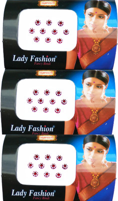

Lady Fashion Amarpali Crystals 2312201606 Forehead Maroon Bindis(Border)