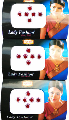 

Lady Fashion Amarpali Crystals 2312201601 Forehead Maroon Bindis(Border)