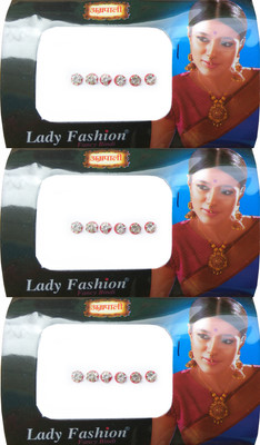 

Lady Fashion Amarpali Crystals 2012201601 Forehead White Bindis(Kundan)