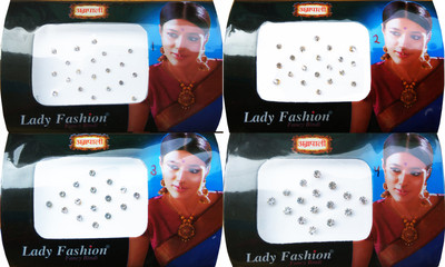 

Lady Fashion Amarpali Crystals 0112201605 Forehead White Bindis(Kundan)