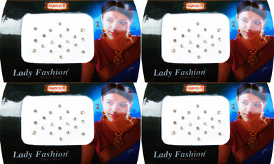 Lady Fashion Amarpali Crystals 0112201606 Forehead White Bindis(Kundan)