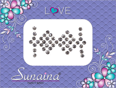 

Sunaina Love Diamond Collection Forehead White Bindis(Fancy Design)